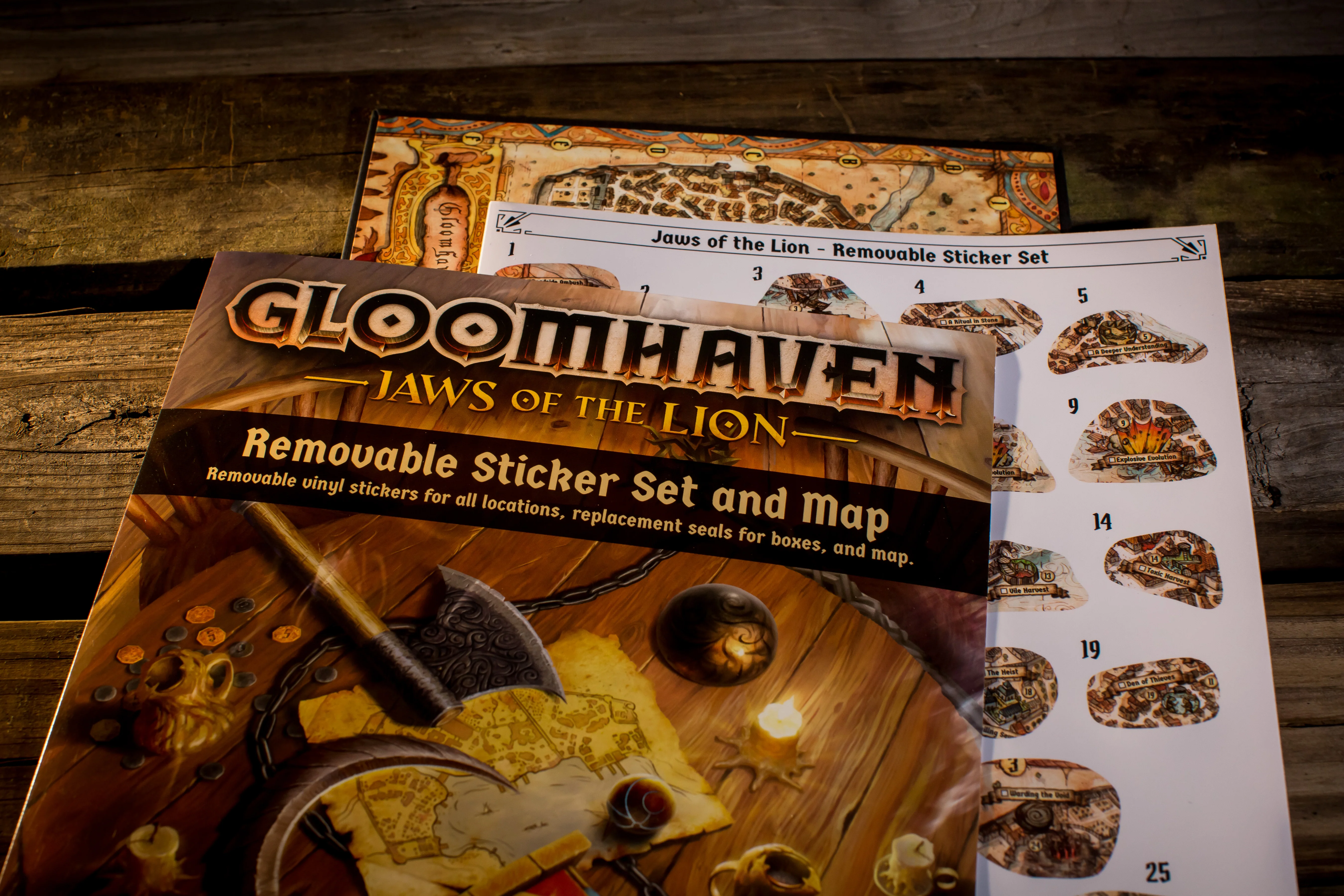 Gloomhaven: Jaws of the Lion Removable Sticker Set & Map - Image 2