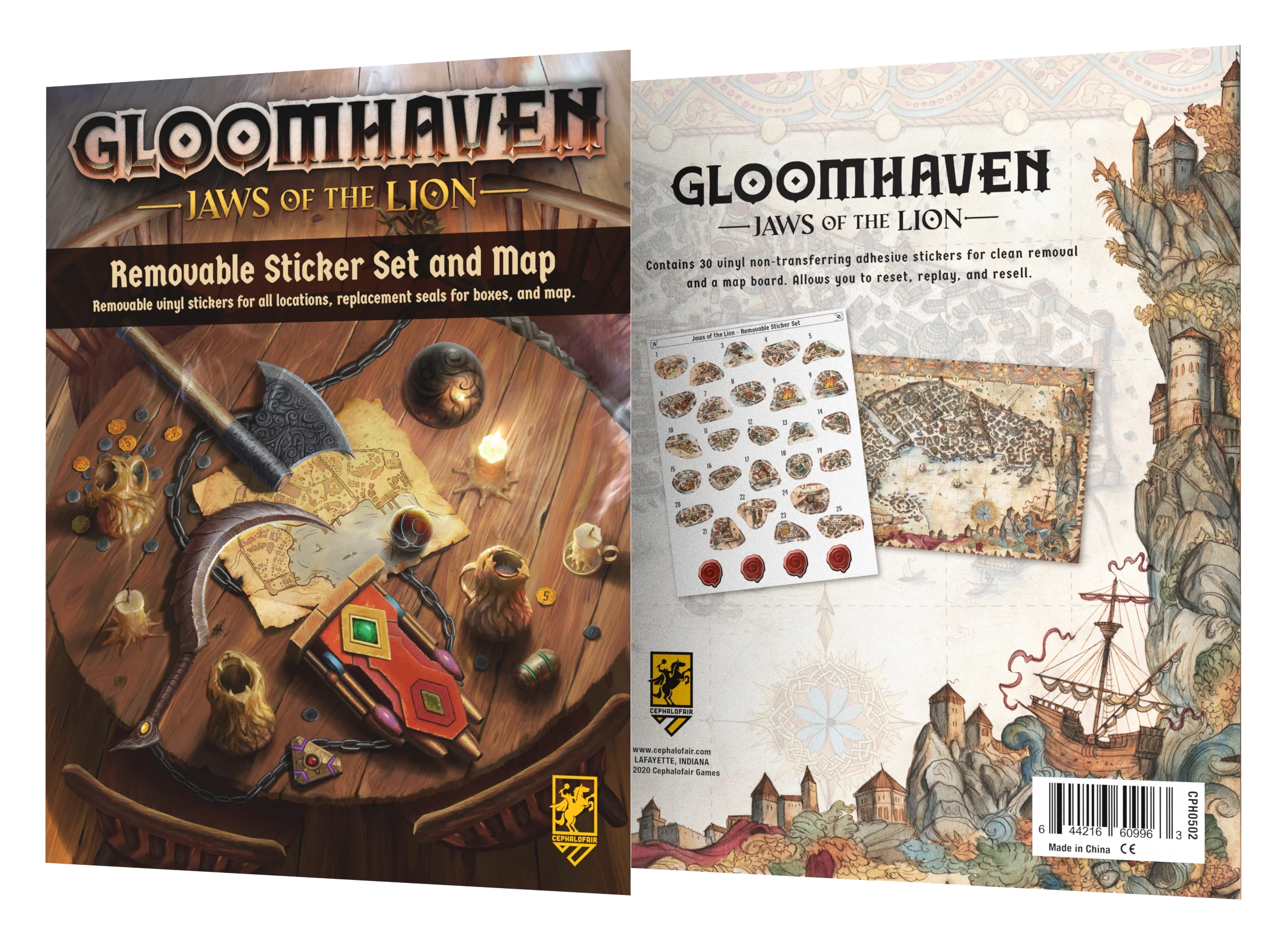 Gloomhaven: Jaws of the Lion Removable Sticker Set & Map - Image 4